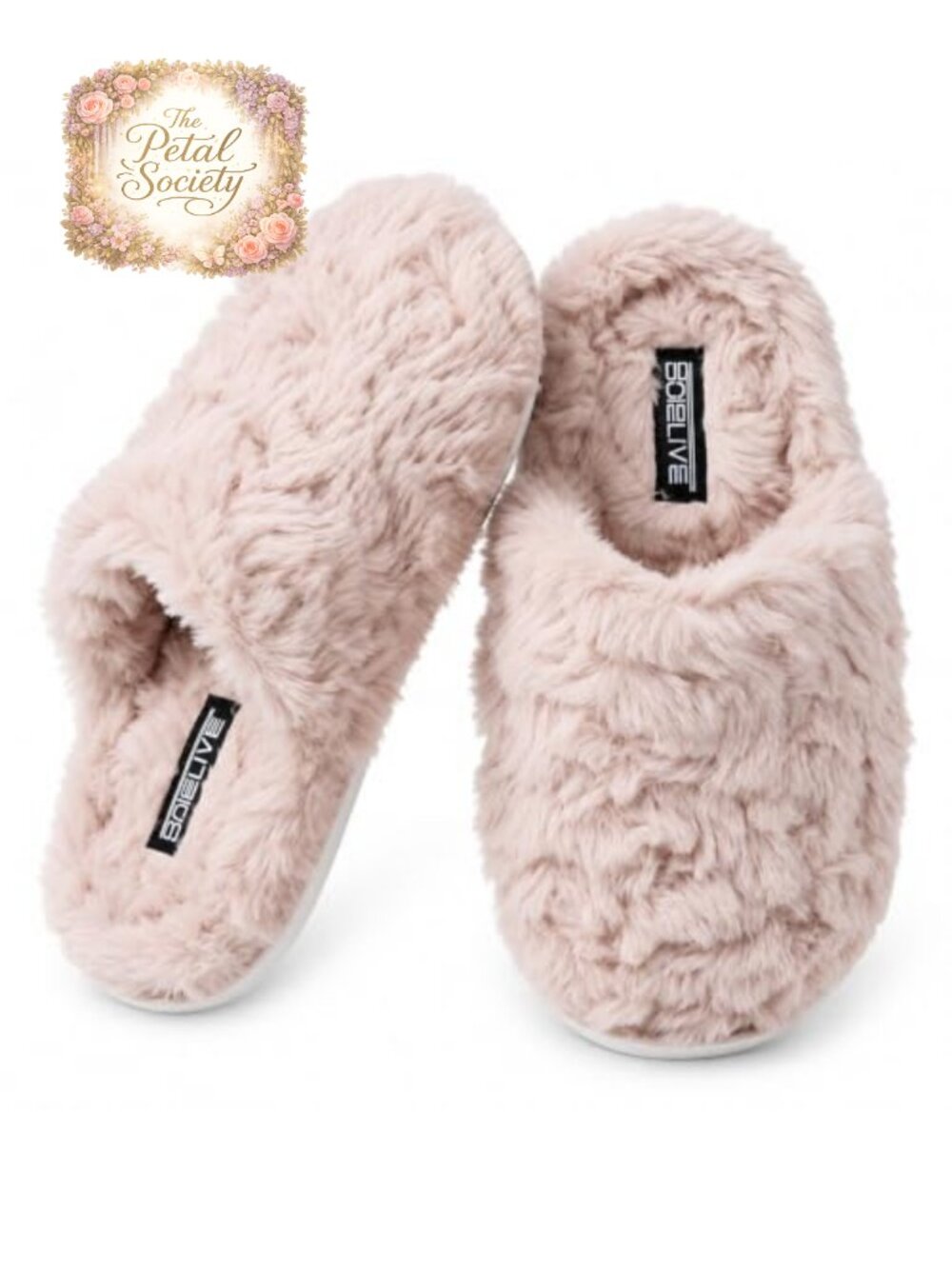 Fluffy Faux Fur Slide Slippers Plush Cozy Indoor House Shoes